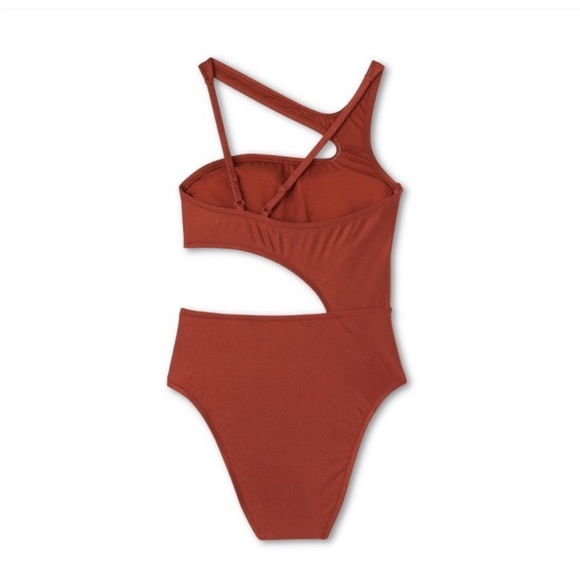 FeNoel x Target NWT Metallic Brown Cut Out High Leg Cheeky Swimsuit - Picture 5 of 7